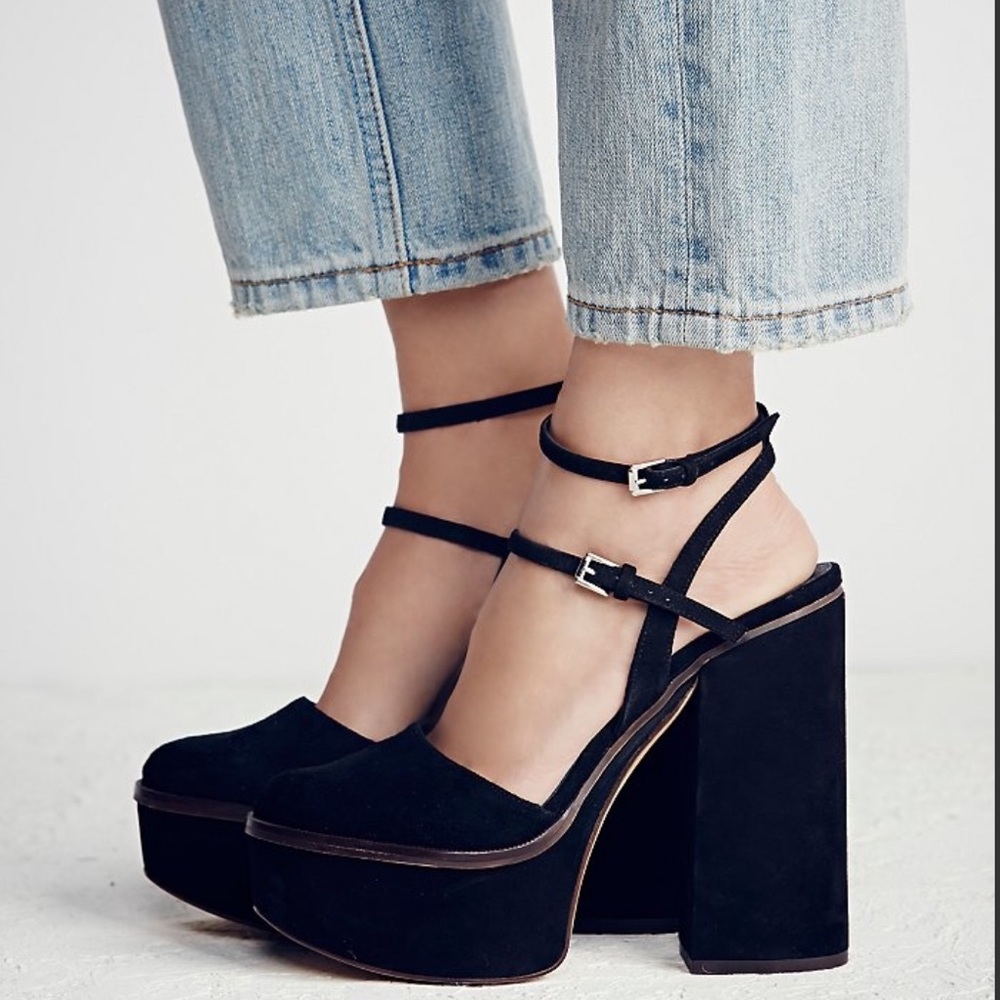 Free people twin sundown platform in black